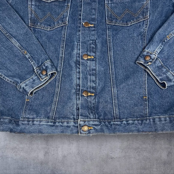 Wrangler Denim Trucker Jacket Mens XL Unlined Western Rodeo Ranch Rodeo - Picture 3 of 9